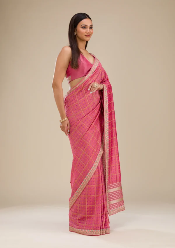 Kiran-pink-printed-softsilk-designer-saree