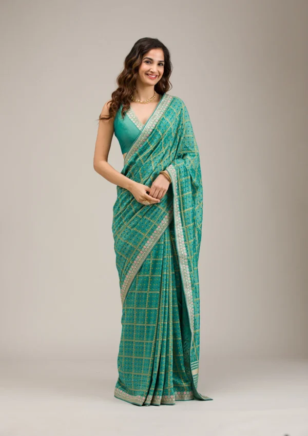Kiran-turquoiseblue-zariwork-softsilk-designer-saree