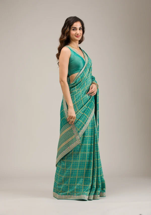 Kiran-turquoiseblue-zariwork-softsilk-designer-saree