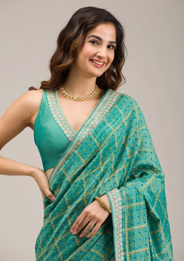 Kiran-turquoiseblue-zariwork-softsilk-designer-saree