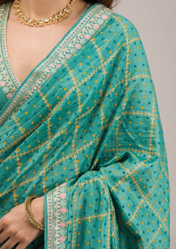 Kiran-turquoiseblue-zariwork-softsilk-designer-blouse