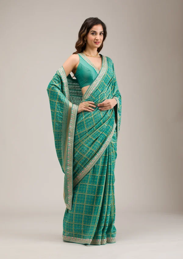 Kiran-turquoiseblue-zariwork-softsilk-designer-saree