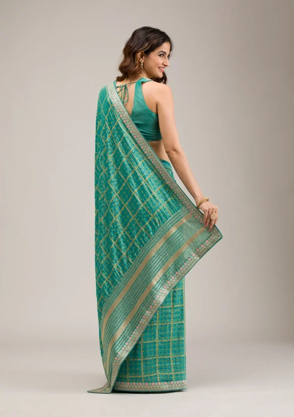 Kiran-turquoiseblue-zariwork-softsilk-designer-saree