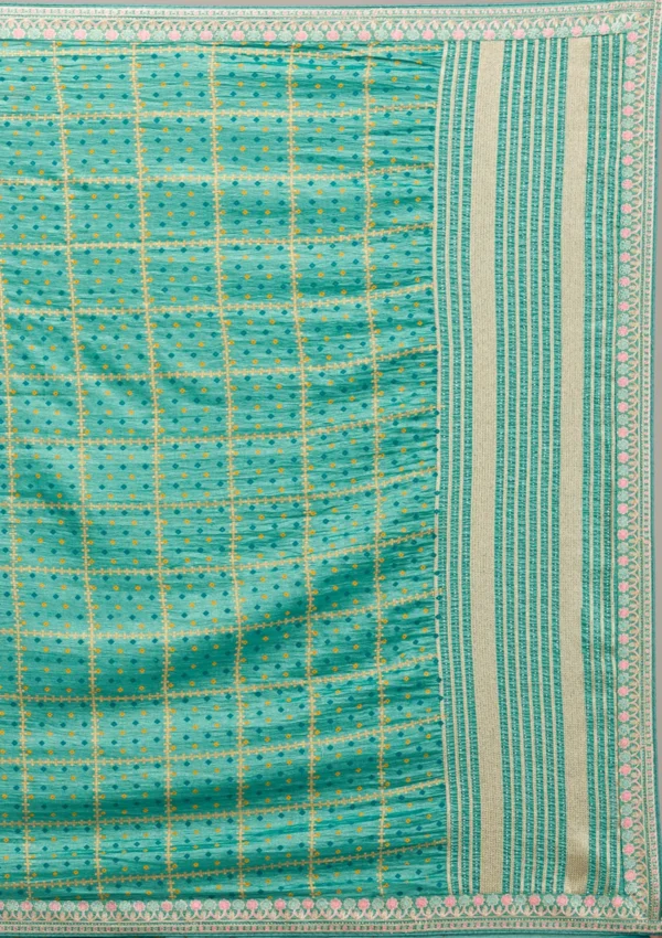 Kiran-turquoiseblue-zariwork-softsilk-designer-saree